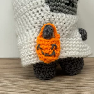 chat fantome decoration halloween fait main