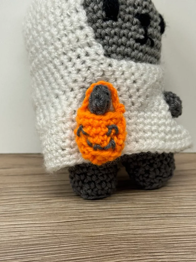 chat fantome decoration halloween fait main