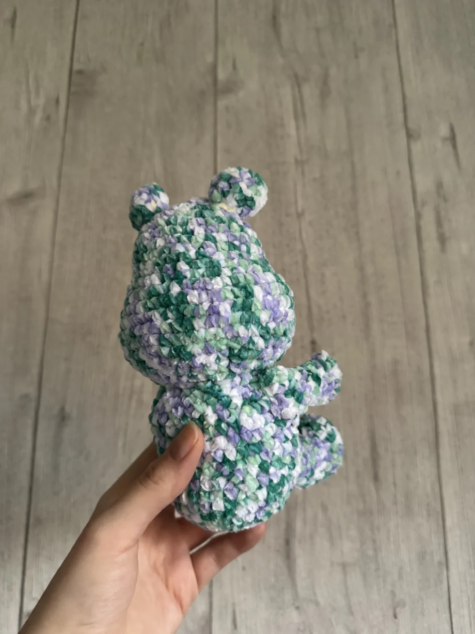 Peluche ourson crochet multicolore