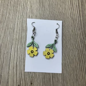 boucles d'oreilles fleurs jaunes