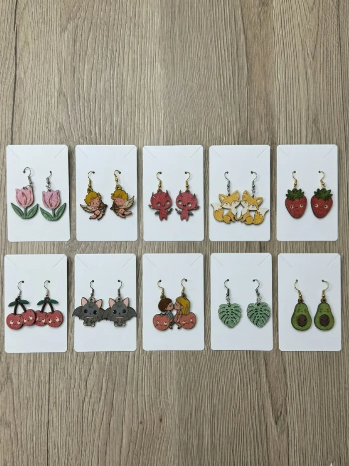 Boucles d'Oreilles en Bois