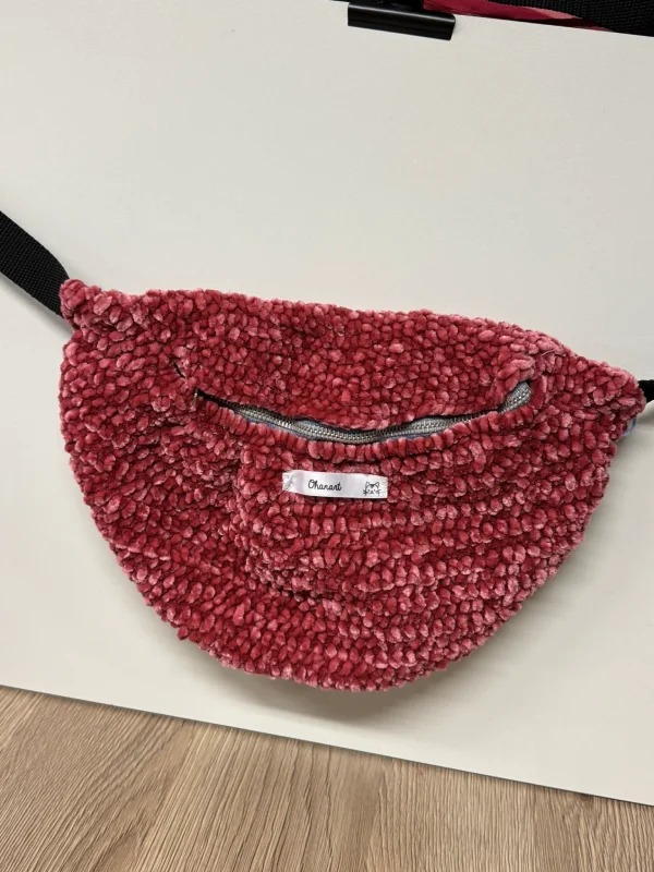 Sac banane en tissu rose