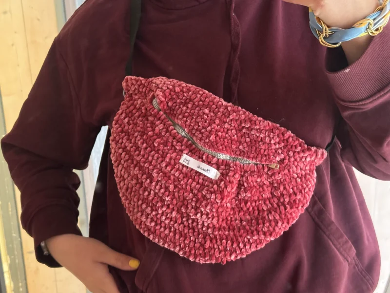 Sac à bandoulière en tissu rose