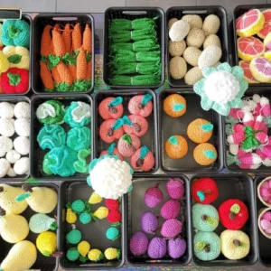 Crochet fruits et légumes colorés