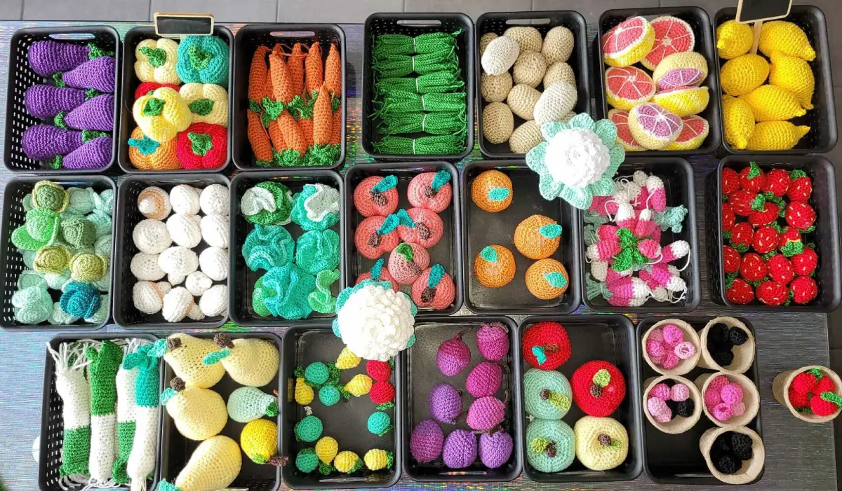 Crochet fruits et légumes colorés
