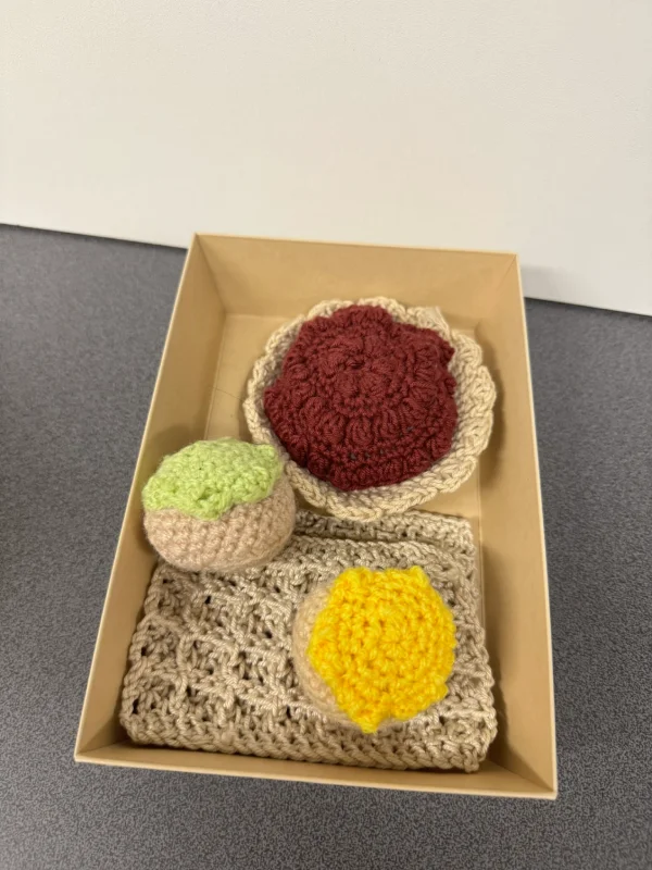 Dinette boulangerie crochet — 2 gaufres, 1 tartelette & 2 choux fait main