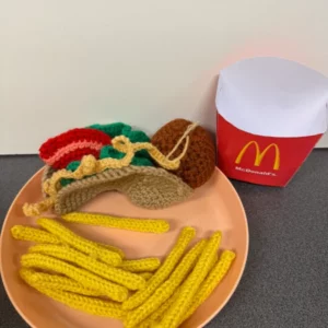 Dinette fast-food crochet — tacos & frites fait main