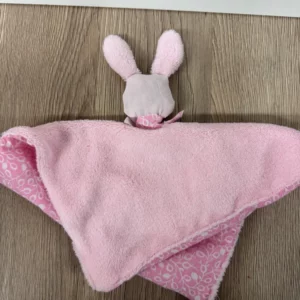 Doudou lapin personnalisé prénom — plaid & tissu doux cousu main cadeau naissance