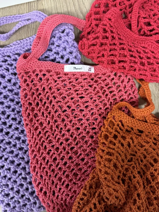 sac filet à provisions en crochet