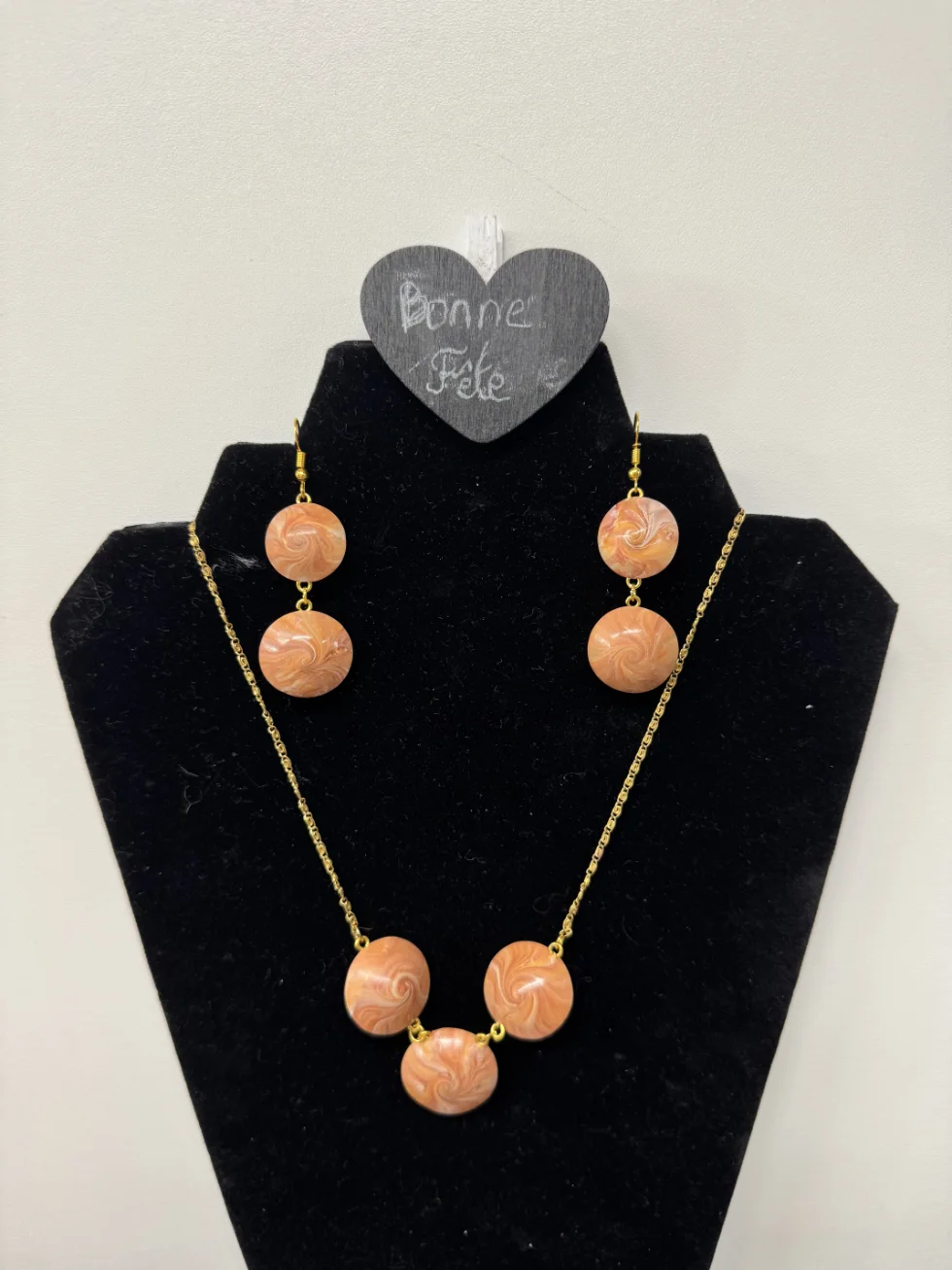 Parure Bijoux Résine Terracotta & Cuivre