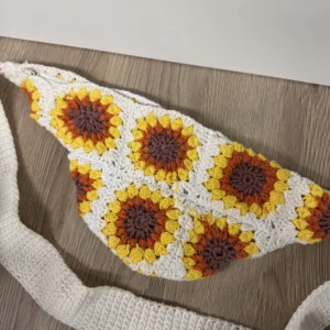 sac banane crochet granny tournesol