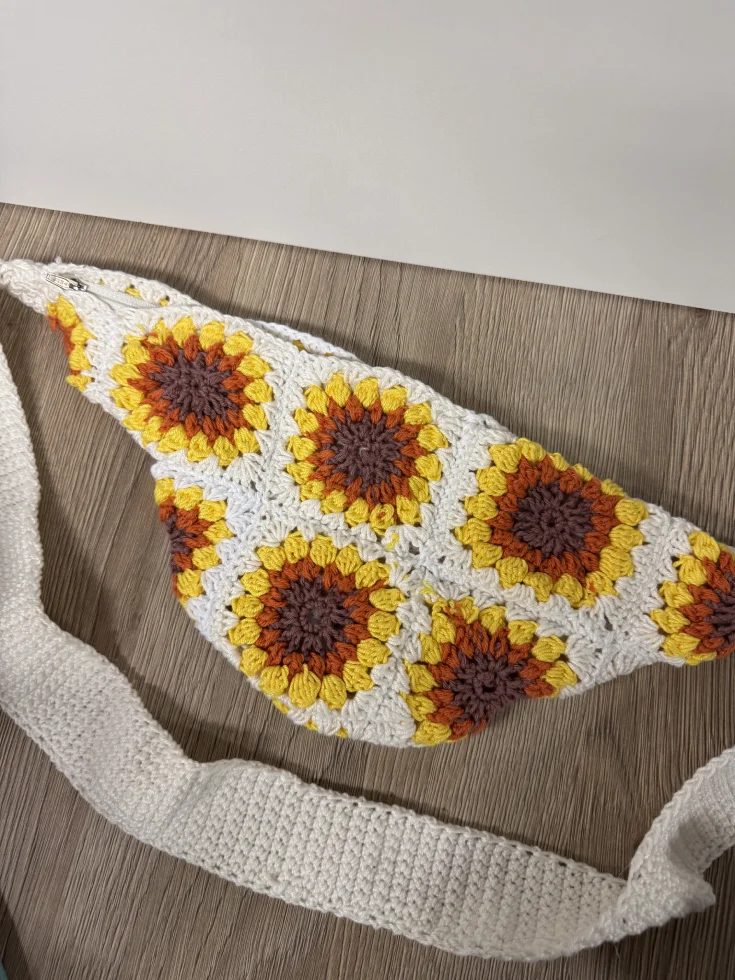 sac banane crochet granny tournesol