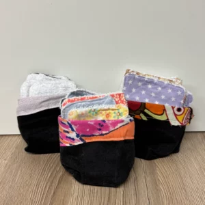 Bijou de sac fleurs crochet fait main 6 Lot de Lingettes Lavables en Coton et Éponge avec sa Panière Assortie