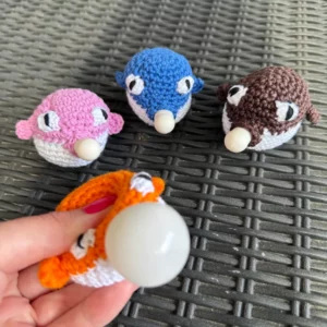 Bijou de sac fleurs crochet fait main 4 Porte-Clés Poisson Anti-Stress