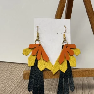 Boucles d'oreilles fantaisie en cuir
