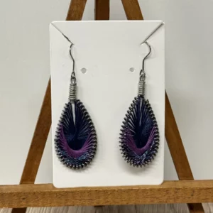 boucles d'oreilles ressort brodées fantaisie