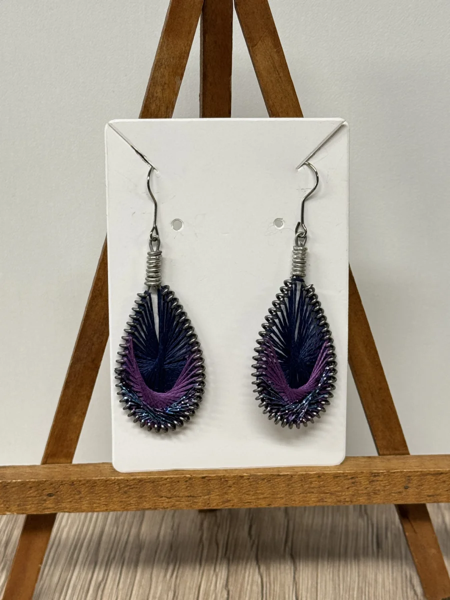 boucles d'oreilles ressort brodées fantaisie