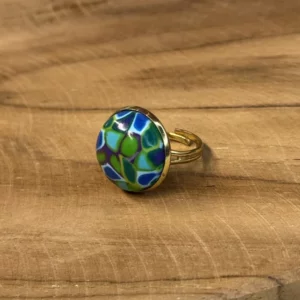 Bague fantaisie cabochon mosaïque