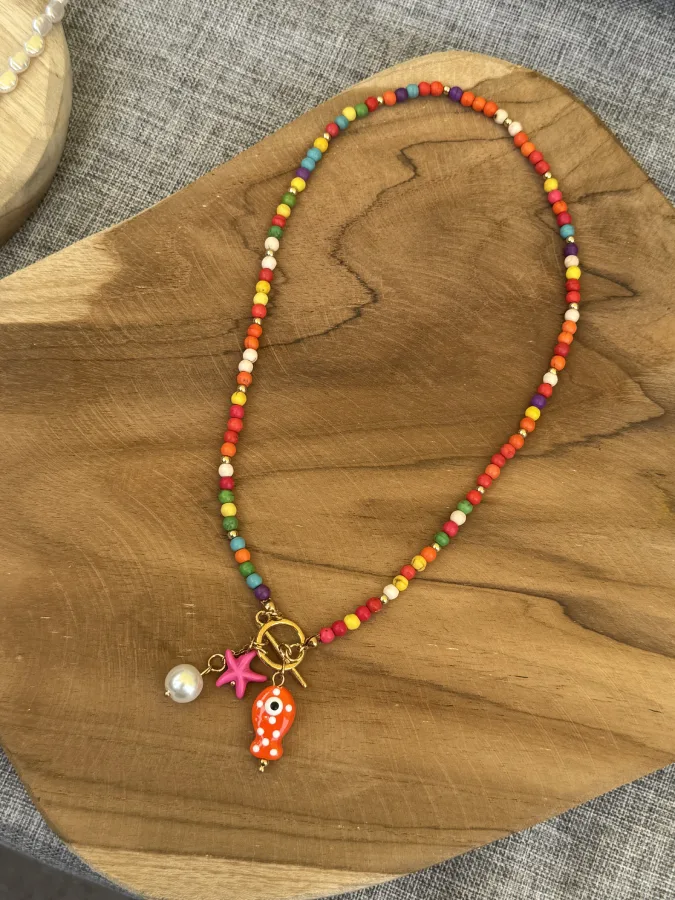 collier de plage inoxydable poisson